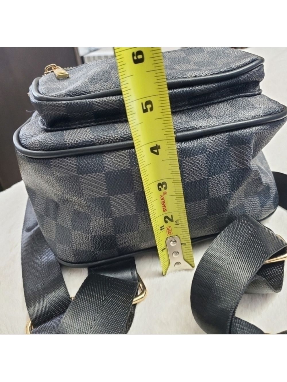 BLD Fashion Collection Check Pattern Mini Backpack - Picture 7 of 8